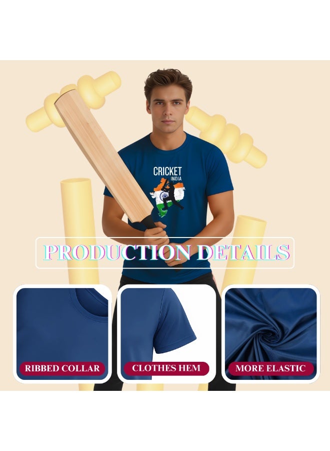 PRINTSHOP4ME India Jersey Mens T-Shirt,Scarf&Large Flag(90cm x 150cm)Combo-Cheer For India With This Stylish Combo For Matches,Events Or Celebrations - Image 4